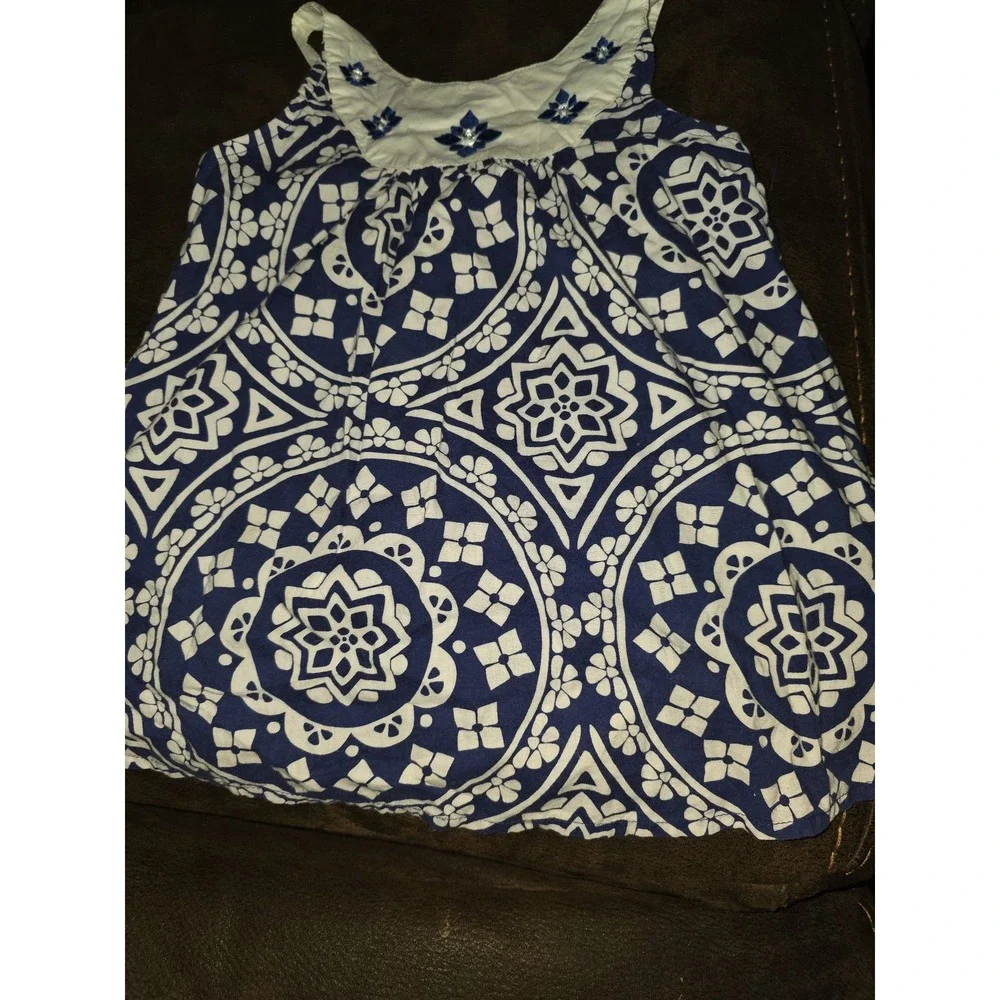 Gymboree greek isle style tank‎ top size 6 navy white